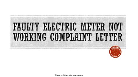 report electricity meter not working